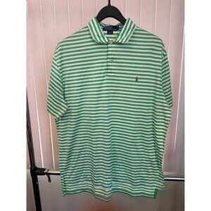 NWT Men’s Polo By  Ralph Lauren Green & White Polo 100% Pima Cotton Size Large